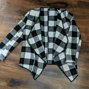 Long Sleeve Plaid Cardigan